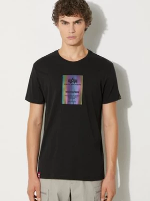 Alpha Industries t-shirt bawełniany kolor czarny z nadrukiem 126501RR.03-Black