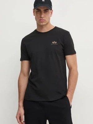 Alpha Industries t-shirt bawełniany kolor czarny z nadrukiem 128507CP.380-CZARNY