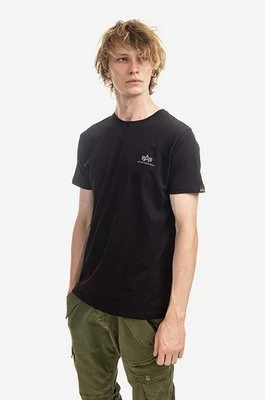 Alpha Industries t-shirt bawełniany kolor czarny z nadrukiem 128507RP.285-CZARNY
