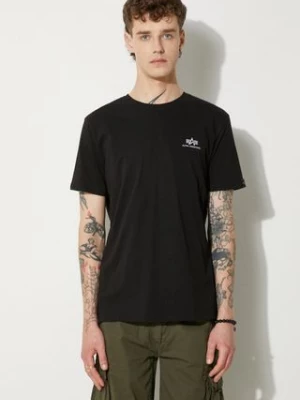 Alpha Industries t-shirt bawełniany kolor czarny z nadrukiem 128507RP.285-CZARNY