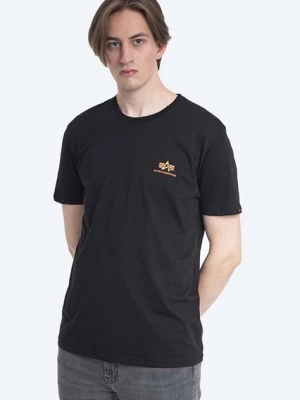 Alpha Industries t-shirt bawełniany kolor czarny z nadrukiem 128507RP.614-CZARNY