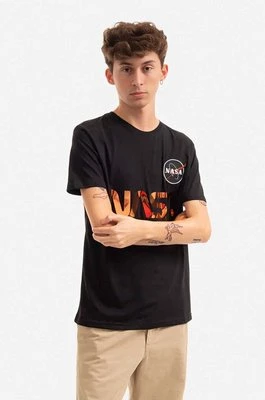 Alpha Industries t-shirt bawełniany kolor czarny z nadrukiem 178501.209-CZARNY