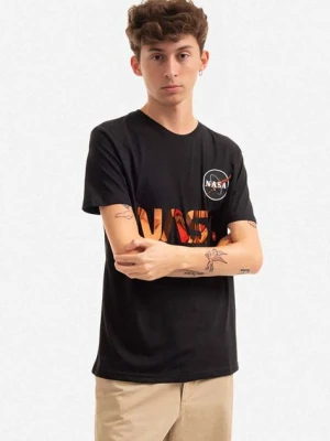 Zdjęcie produktu Alpha Industries t-shirt bawełniany kolor czarny z nadrukiem 178501.209-CZARNY