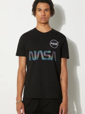 Alpha Industries t-shirt bawełniany kolor czarny z nadrukiem 178501RR.03-Black