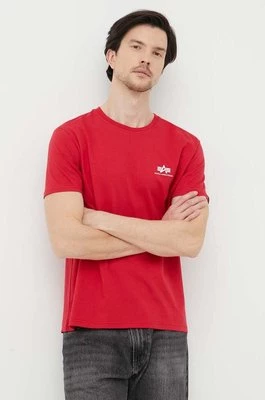 Alpha Industries t-shirt bawełniany kolor czerwony z nadrukiem 188505.328-SpeedRed