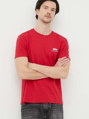 Alpha Industries t-shirt bawełniany kolor czerwony z nadrukiem 188505.328-SpeedRed