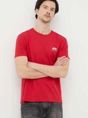 Alpha Industries t-shirt bawełniany kolor czerwony z nadrukiem 188505.328-SpeedRed