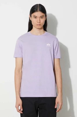 Alpha Industries t-shirt bawełniany kolor fioletowy z nadrukiem