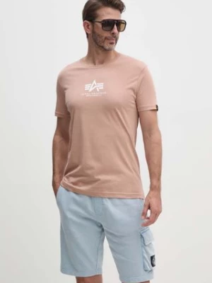 Alpha Industries t-shirt bawełniany kolor różowy z nadrukiem