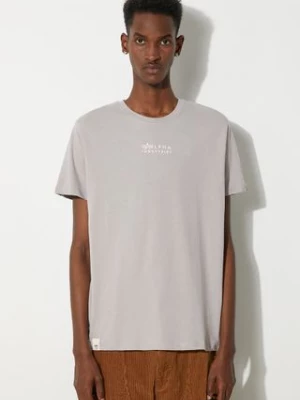 Alpha Industries t-shirt bawełniany kolor szary gładki 118529.643-SZARY