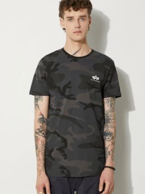 Alpha Industries t-shirt bawełniany kolor szary wzorzysty 128507C.125-SZARY