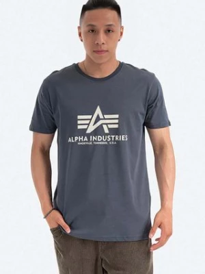 Alpha Industries t-shirt bawełniany kolor szary z nadrukiem 100501.136-GRAFITOWY