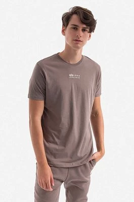 Alpha Industries t-shirt bawełniany kolor szary z nadrukiem 118529.628-SZARY