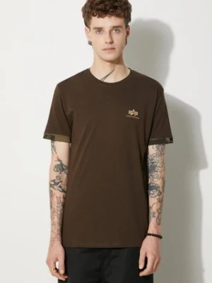 Alpha Industries t-shirt bawełniany kolor zielony gładki 106509.415-ZIELONY