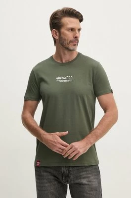 Alpha Industries t-shirt bawełniany kolor zielony z nadrukiem 108501.142-ZIELONY