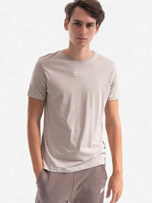 Alpha Industries t-shirt bawełniany męski kolor beżowy z nadrukiem 118529.627-KREMOWY