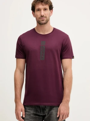 Alpha Industries t-shirt bawełniany męski kolor bordowy z nadrukiem 146509.608