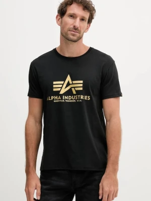 Alpha Industries t-shirt bawełniany męski kolor czarny z nadrukiem 100501CB.365