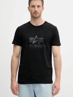 Alpha Industries t-shirt bawełniany męski kolor czarny z nadrukiem 100501CB.515