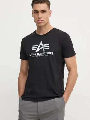 Alpha Industries t-shirt bawełniany męski kolor czarny z nadrukiem 100501CB