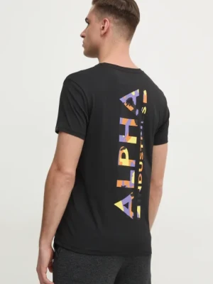 Alpha Industries t-shirt bawełniany męski kolor czarny z nadrukiem 128507CP
