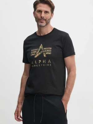 Alpha Industries t-shirt bawełniany męski kolor czarny z nadrukiem 146506