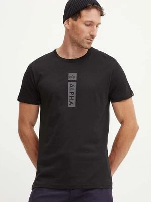 Alpha Industries t-shirt bawełniany męski kolor czarny z nadrukiem 146509