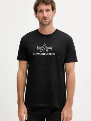 Alpha Industries t-shirt bawełniany męski kolor czarny z nadrukiem 148525.373