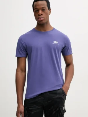 Alpha Industries t-shirt bawełniany męski kolor fioletowy z nadrukiem 188505