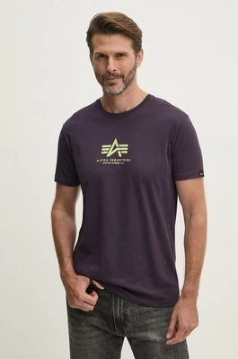 Alpha Industries t-shirt bawełniany męski kolor fioletowy z nadrukiem