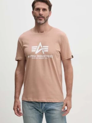 Alpha Industries t-shirt bawełniany męski kolor pomarańczowy z nadrukiem