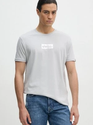 Alpha Industries t-shirt bawełniany męski kolor szary z aplikacją 148514