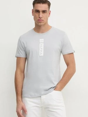 Alpha Industries t-shirt bawełniany męski kolor szary z nadrukiem 146509