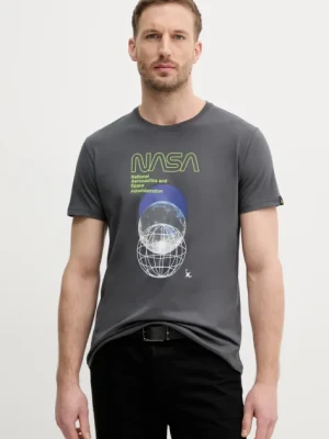 Alpha Industries t-shirt bawełniany męski kolor szary z nadrukiem 146510
