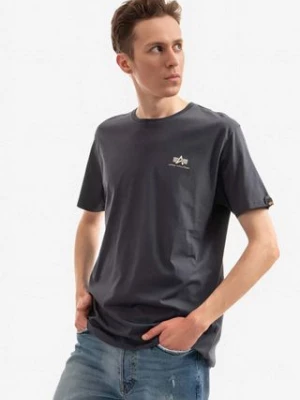 Alpha Industries t-shirt bawełniany męski kolor szary z nadrukiem