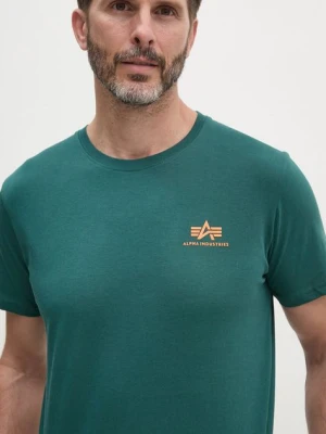 Alpha Industries t-shirt bawełniany męski kolor zielony z nadrukiem