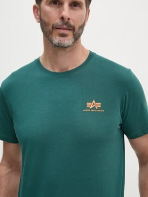 Alpha Industries t-shirt bawełniany męski kolor zielony z nadrukiem