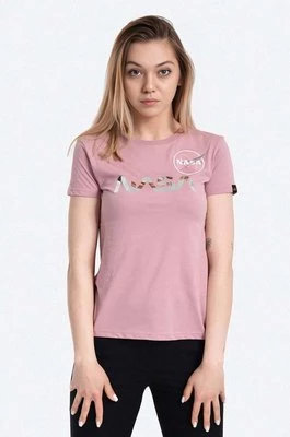 Alpha Industries t-shirt bawełniany NASA PM kolor różowy 198053.487-ROZOWY