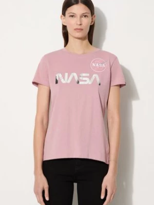 Alpha Industries t-shirt bawełniany NASA PM kolor różowy 198053.487-ROZOWY