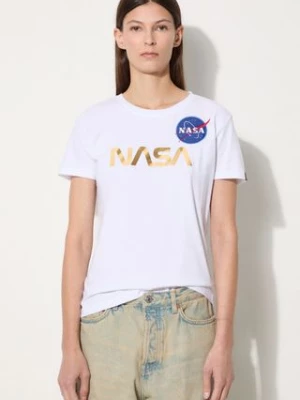 Alpha Industries t-shirt bawełniany NASA Pm T kolor biały 198053.438-BIALY