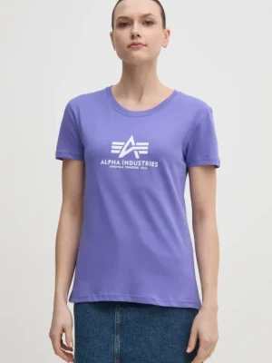 Alpha Industries t-shirt bawełniany New Basic T Wmn damski kolor fioletowy 196051