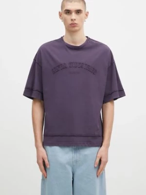 Alpha Industries t-shirt bawełniany Open Edge męski kolor fioletowy z aplikacją 148505