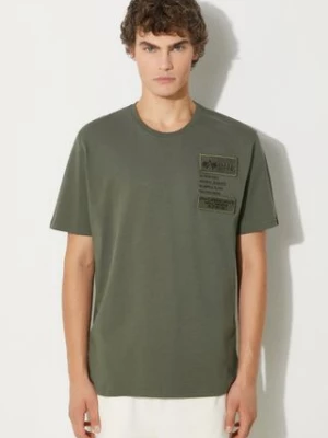 Alpha Industries t-shirt bawełniany Patch T LF 136500 142 kolor zielony z aplikacją 136500.142-ZIELONY