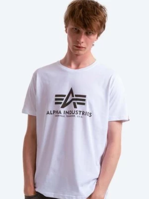 Alpha Industries t-shirt bawełniany Rainbow Reflective kolor biały z nadrukiem 100501RR.09-BIALY