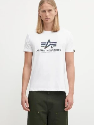 Alpha Industries t-shirt bawełniany Rainbow Reflective kolor biały z nadrukiem 100501RR.09-BIALY