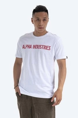 Alpha Industries t-shirt bawełniany RBF Moto kolor biały z nadrukiem 116512.09-BIALY