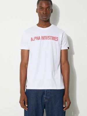 Alpha Industries t-shirt bawełniany RBF Moto kolor biały z nadrukiem 116512.09-BIALY