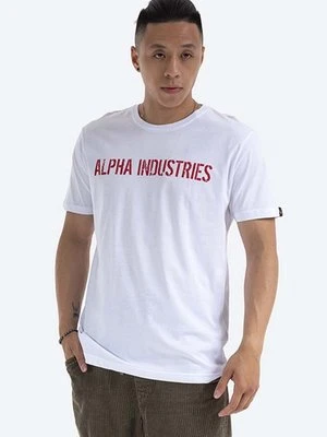 Alpha Industries t-shirt bawełniany RBF Moto kolor biały z nadrukiem 116512.09-BIALY