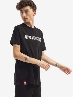 Alpha Industries t-shirt bawełniany RBF Moto kolor czarny z nadrukiem 116512.03-CZARNY