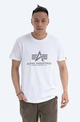 Alpha Industries t-shirt bawełniany Reflective Print kolor biały z nadrukiem 100501RP.09-BIALY